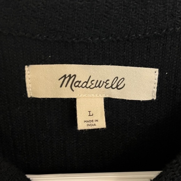 Madewell Black Split-Crewneck Cardigan Tank - Picture 4 of 4